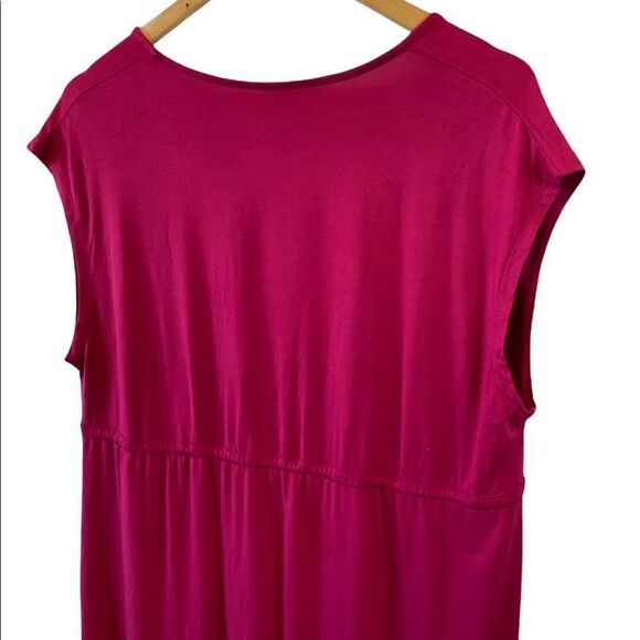 MERONA Cranberry Deep V Lightweight Short Sleeve Tunic Top L - Picture 3 of 9